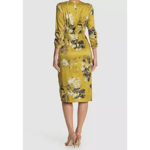 Taylor Yellow Floral Wrap Dress - Picture 2 of 16
